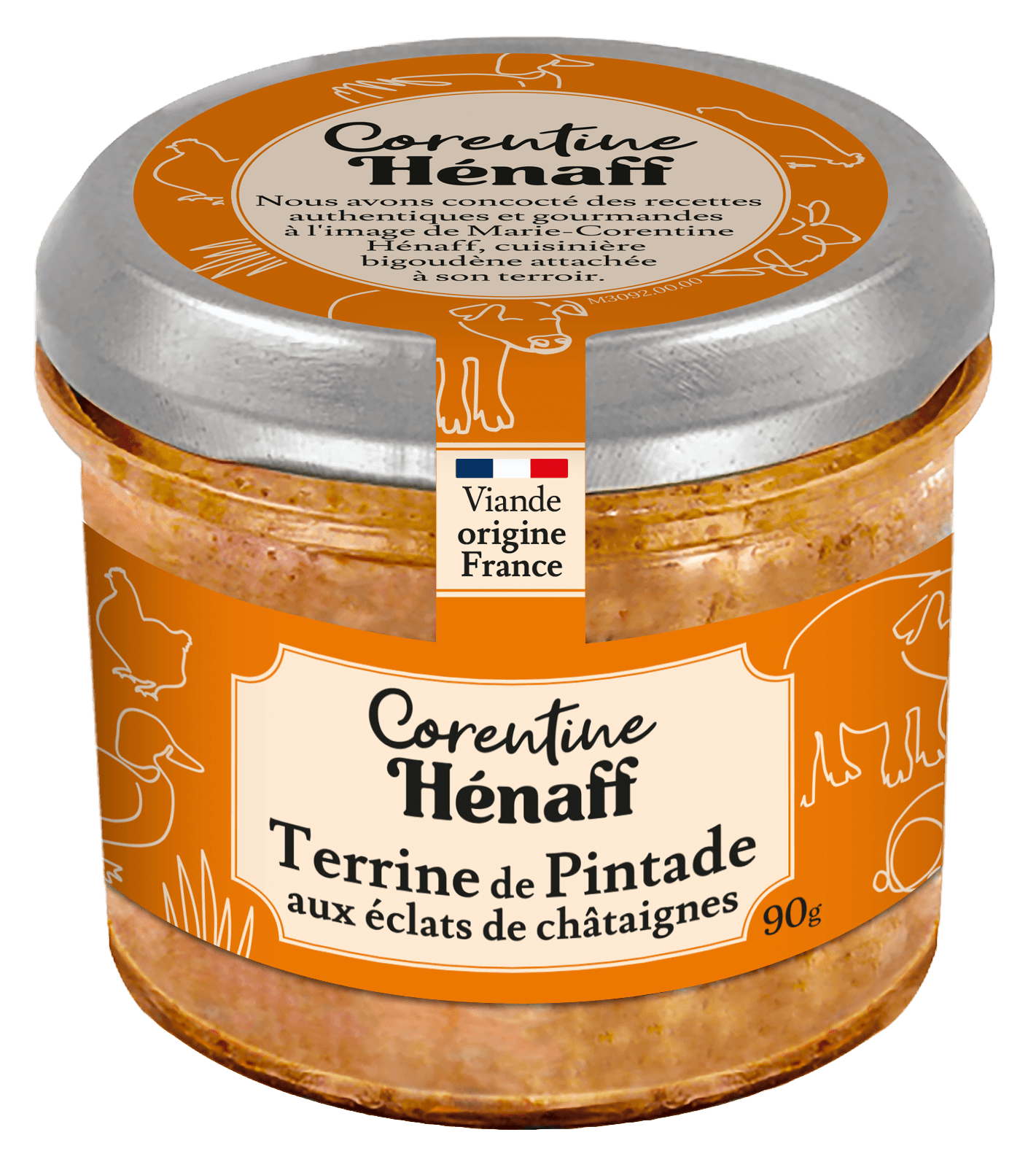 Terrine de pintade aux cranberries et épices de Noël 90g