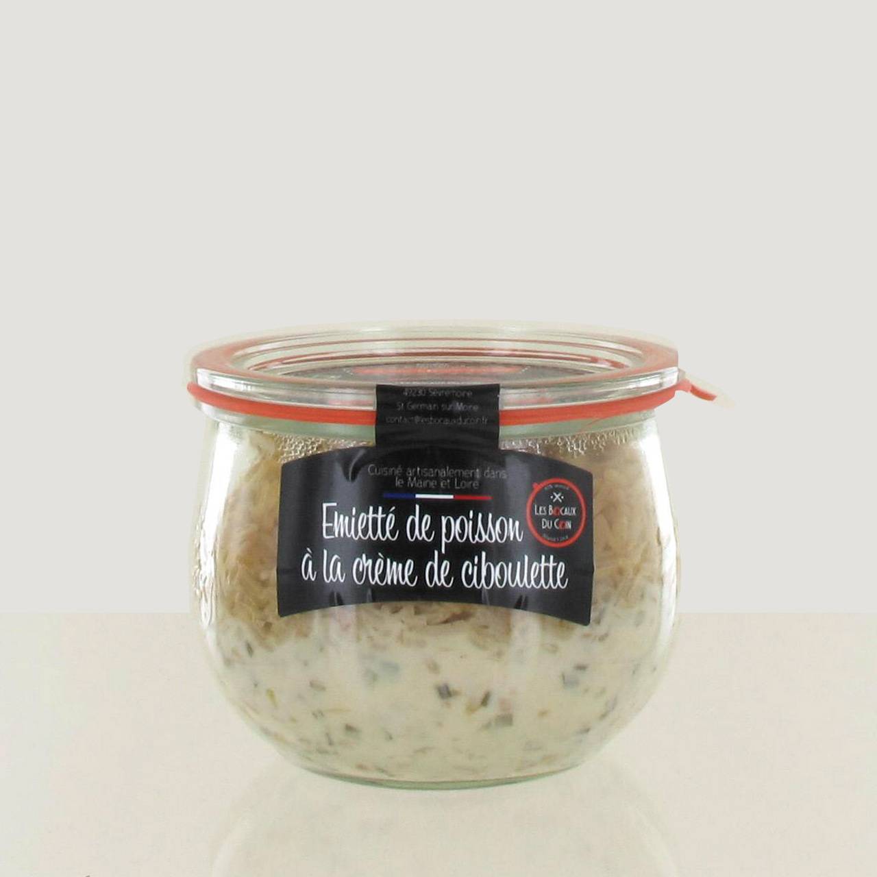 PLAT CUISINÉ ARTISANAL EMIETTE POISSON CREME CIBOULETTE 370G