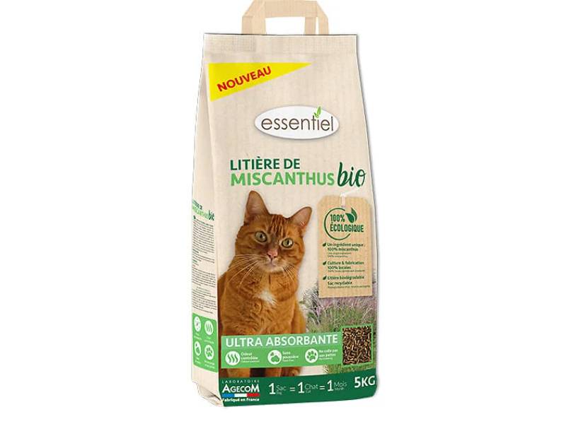 Essentiel - Litière pour chat naturelle miscanthus Bio 5 kg – ESSENTIEL