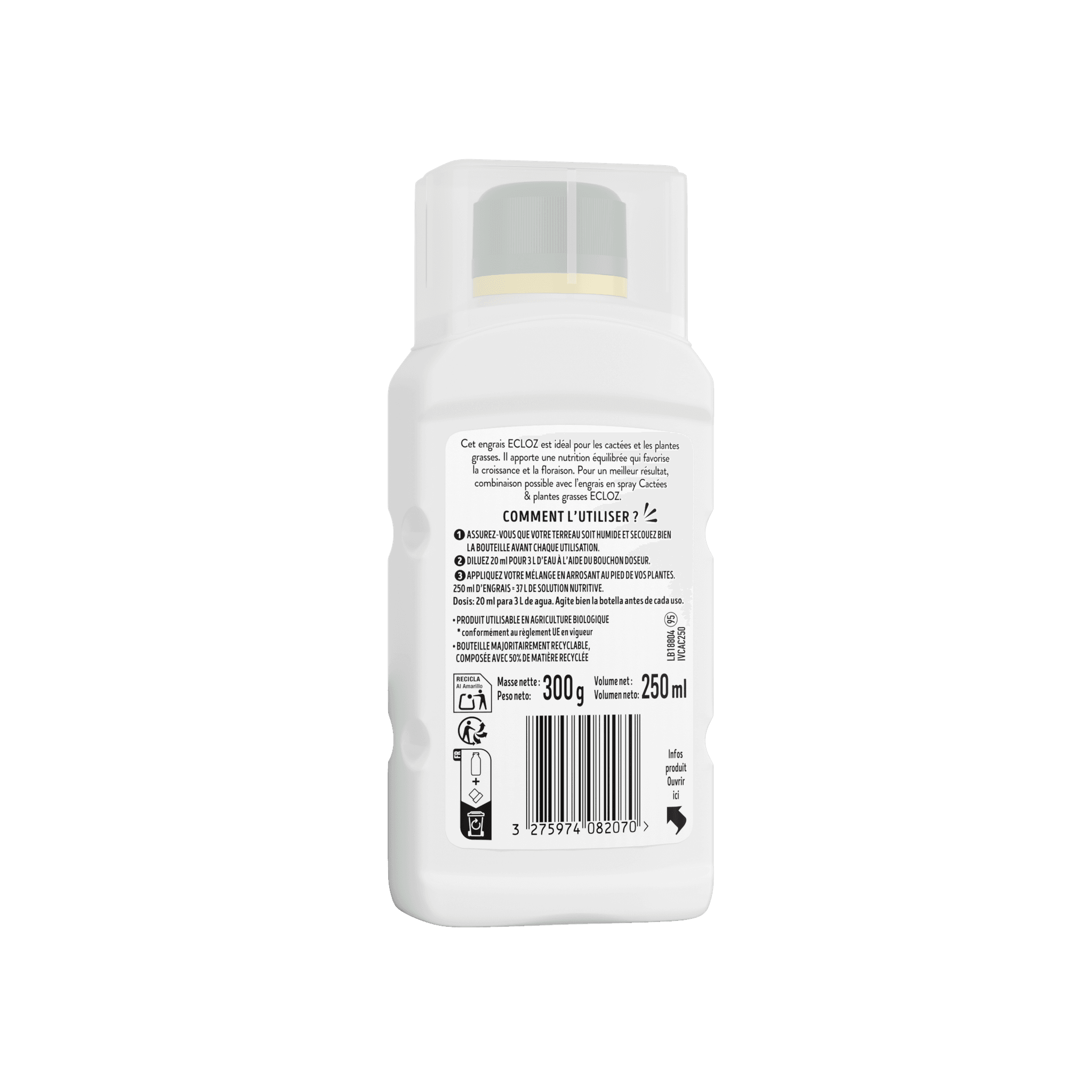 Ecloz - Engrais pour cactées et plantes grasses 250ml - ECLOZ - Image 2