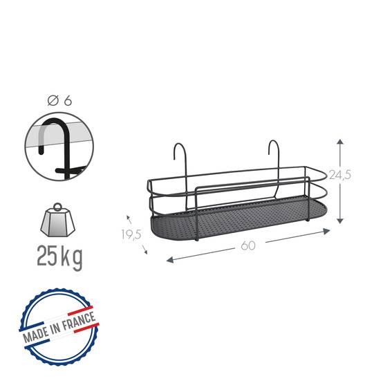Support Décoratif Acier Époxy Anthracite 60 x 28 x H 24,5 cm - Image 3
