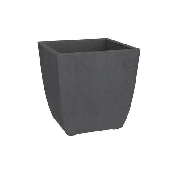 Bac à fleurs carré plastique gris anthracite L.43.5 l.43.5 H.44.2 cm Diva Basalt - Eda plastiques - Image 6