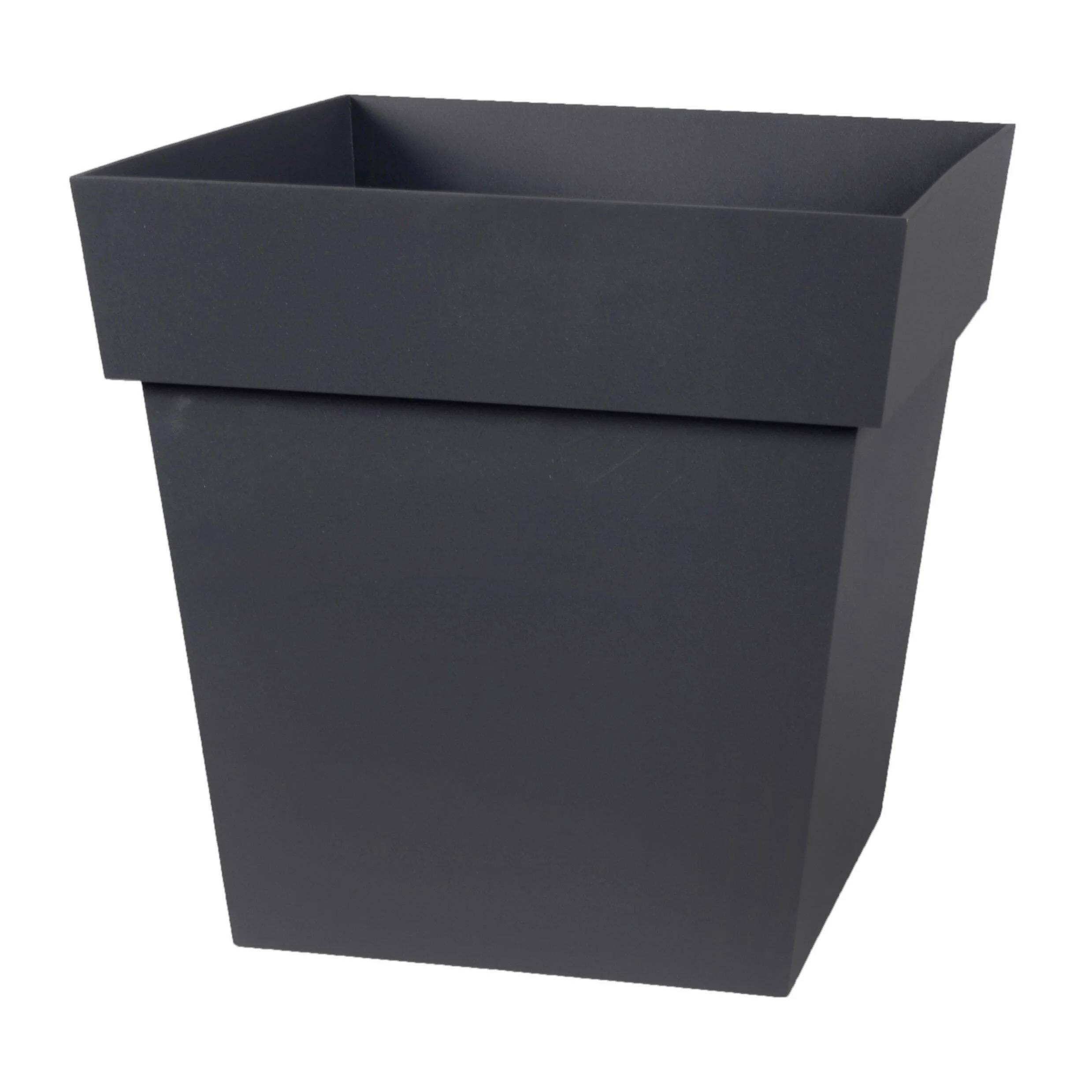 Pot carré polypropylène anthracite 32x32x32 cm - EDA