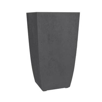 Bac à fleurs carré haut en plastique gris anthracite L.43.5 cm l.43.5 cm H.78.2 cm - Eda plastiques