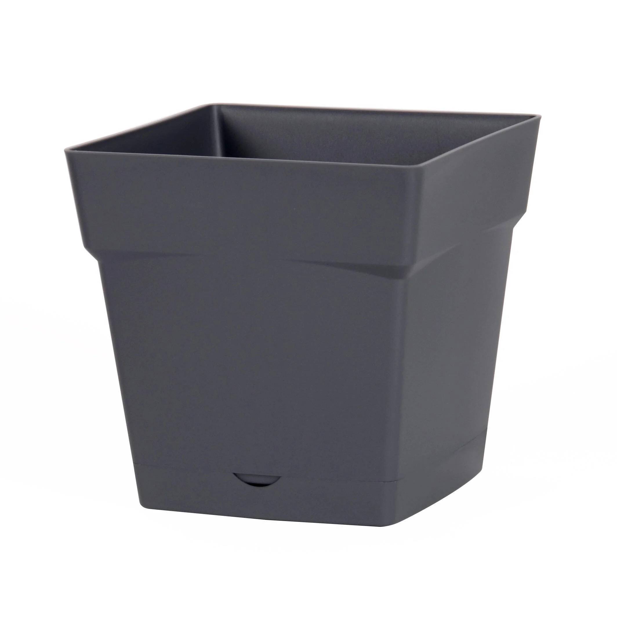 Pot carré polypropylène anthracite 25 cm TOSCANE – EDA - Image 1