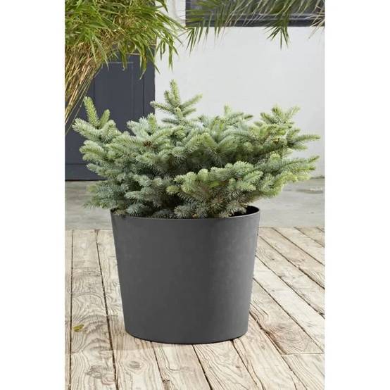 Pot de fleur conique polypropylène ardoise Ø 50 cm - POETIC - Image 2