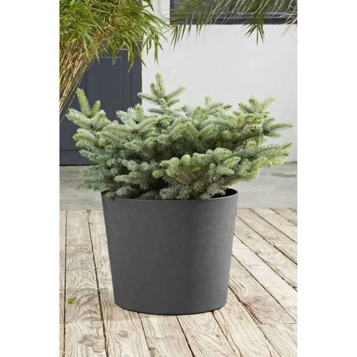 Pot de fleur conique polypropylène ardoise Ø 50 cm - POETIC - Image 2