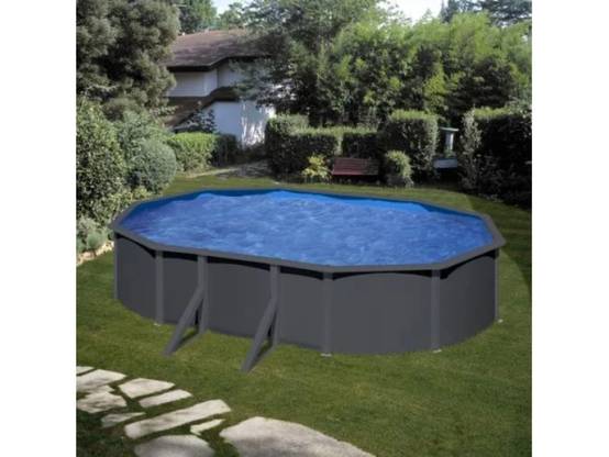 Gré - Piscine hors-sol acier gris anthracite 6,34 x 3,99 x H 1,22 m - GRÉ - Image 8