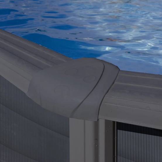 Gré - Piscine hors-sol acier gris anthracite 6,34 x 3,99 x H 1,22 m - GRÉ - Image 12