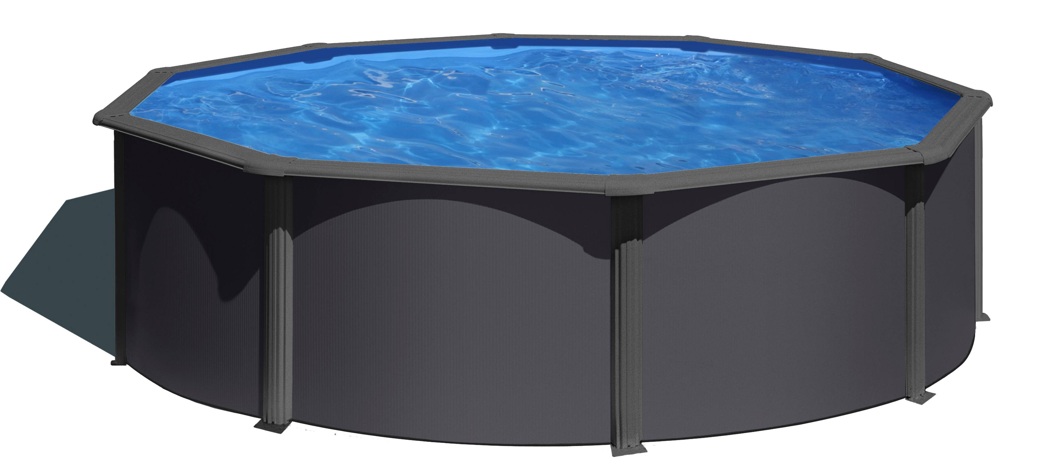 Gré - Piscine ronde acier gris anthracite - GRE - Image 7