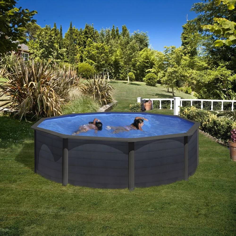 Gré - Piscine ronde acier gris anthracite - GRE - Image 11