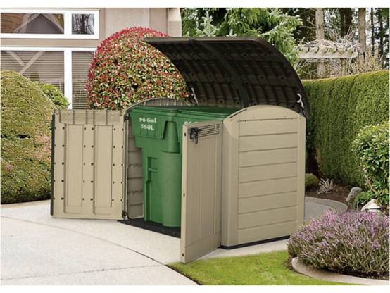 Coffre de jardin résine Arc beige 2000L - Image 4