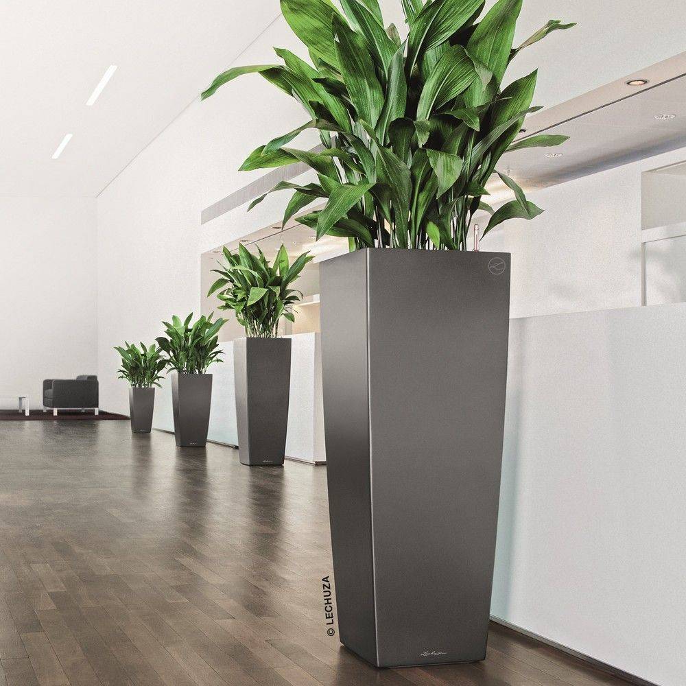 Pot Lechuza Cubico alto Premium L40 H105 cm anthracite métallisé - Image 4