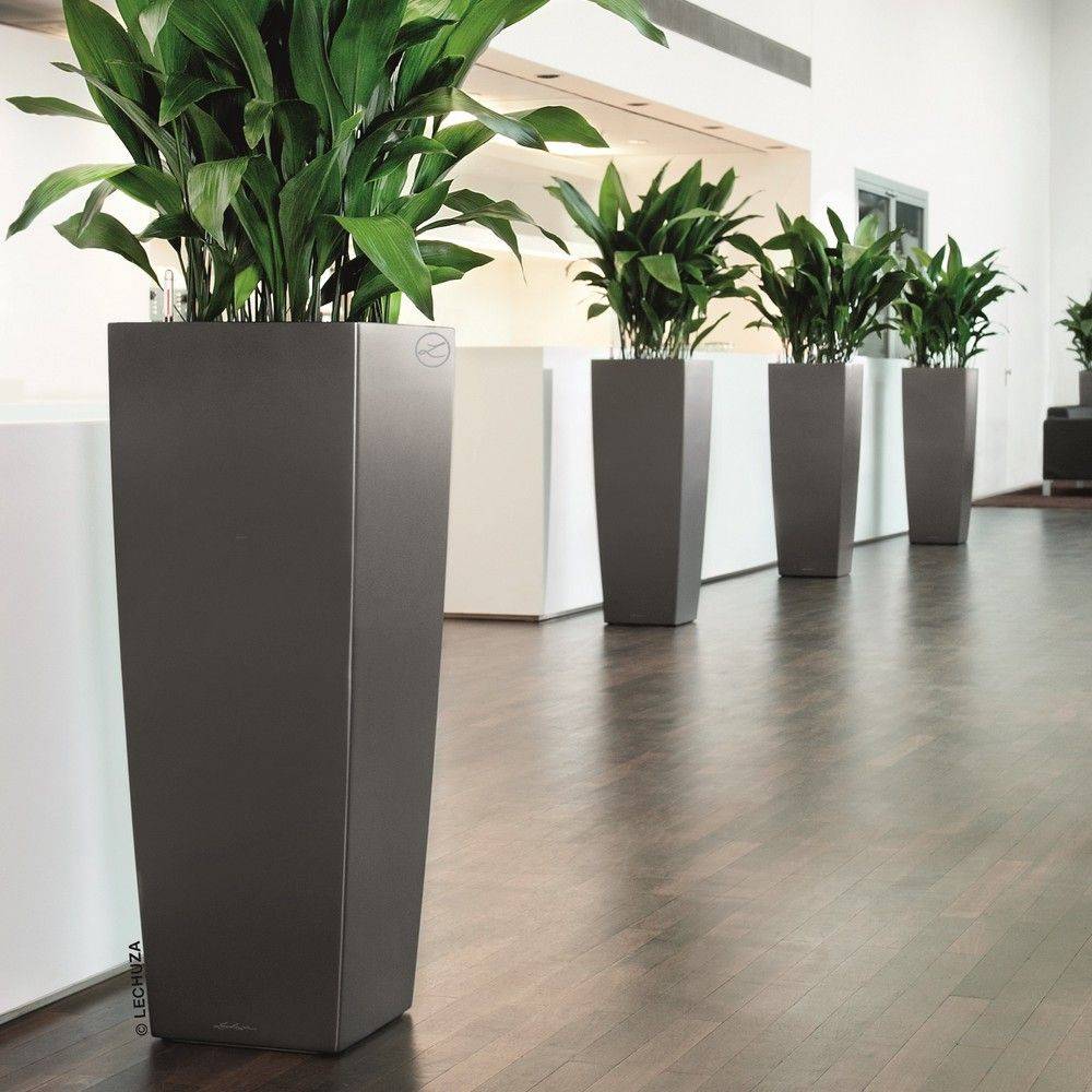 Pot Lechuza Cubico alto Premium L40 H105 cm anthracite métallisé - Image 2