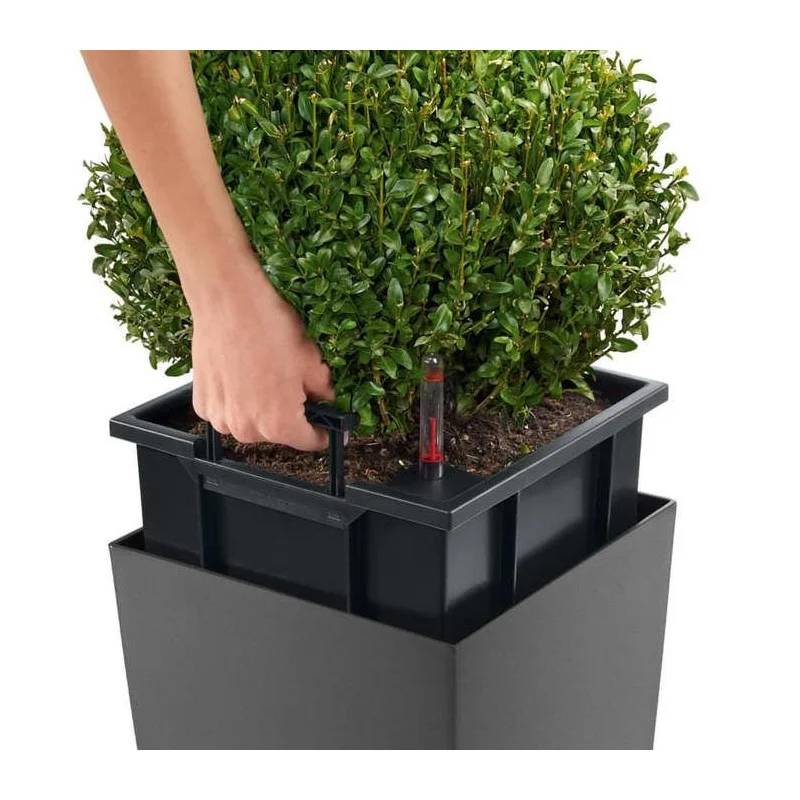 Pot Lechuza Cubico alto Premium L40 H105 cm anthracite métallisé - Image 6