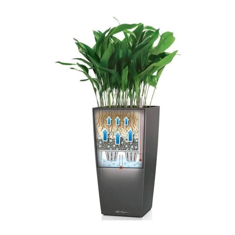 Pot Lechuza Cubico alto Premium L40 H105 cm anthracite métallisé - Image 11
