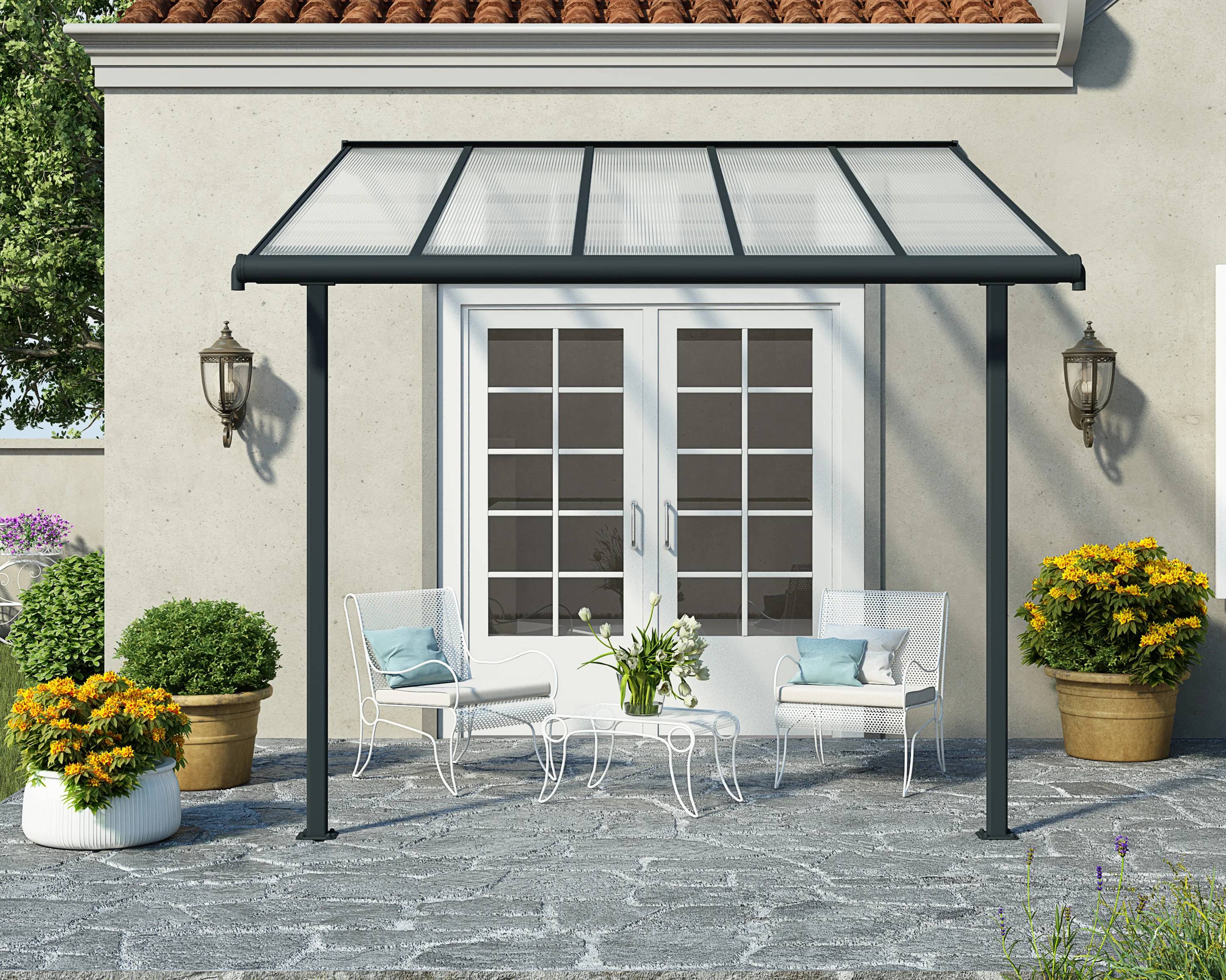 Canopia by Palram - Pergola Adossée Aluminium Gris - PALRAM CANOPIA - Image 11