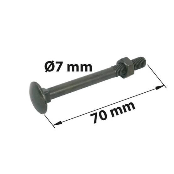 Boulons Tête Ronde Acier Noir L 70 mm Lot de 8 - AFBAT - Image 3