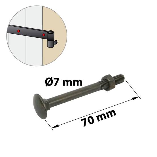 Boulons Tête Ronde Acier Noir L 70 mm Lot de 8 - AFBAT - Image 2
