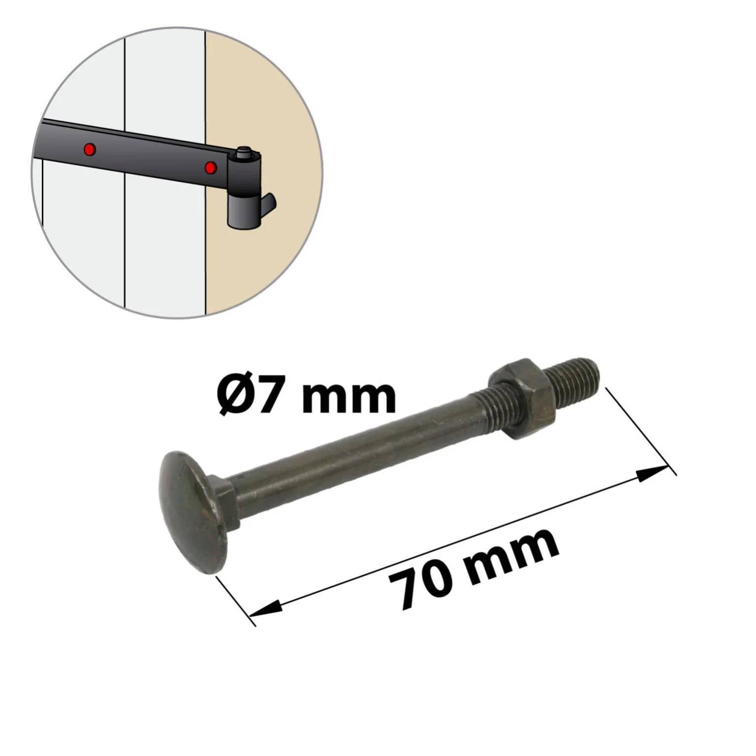 Boulons Tête Ronde Acier Noir L 70 mm Lot de 8 - AFBAT - Image 2