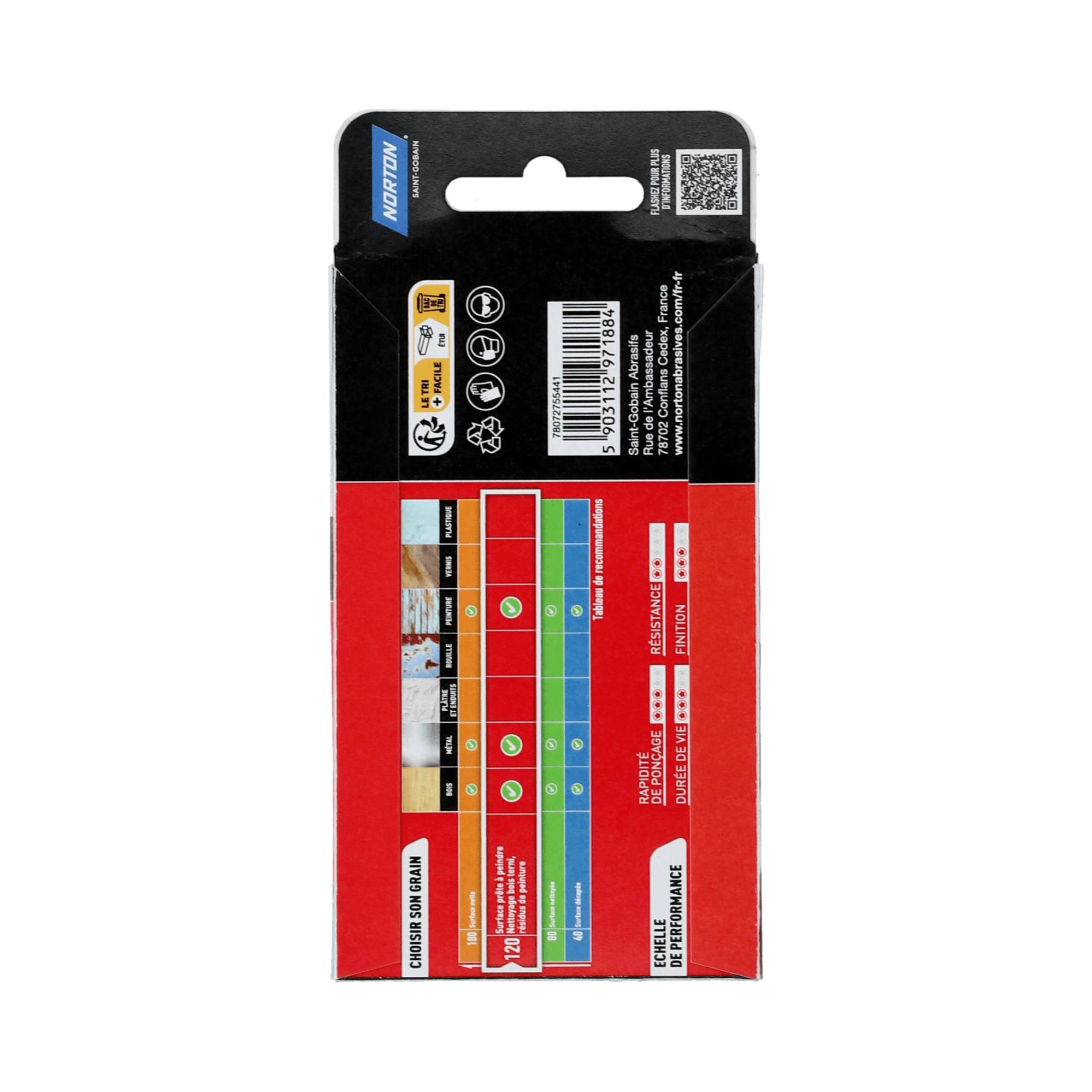 Patins multi-usage auto-agrippants grain 120 70x125mm lot de 12 - NORTON - Image 1