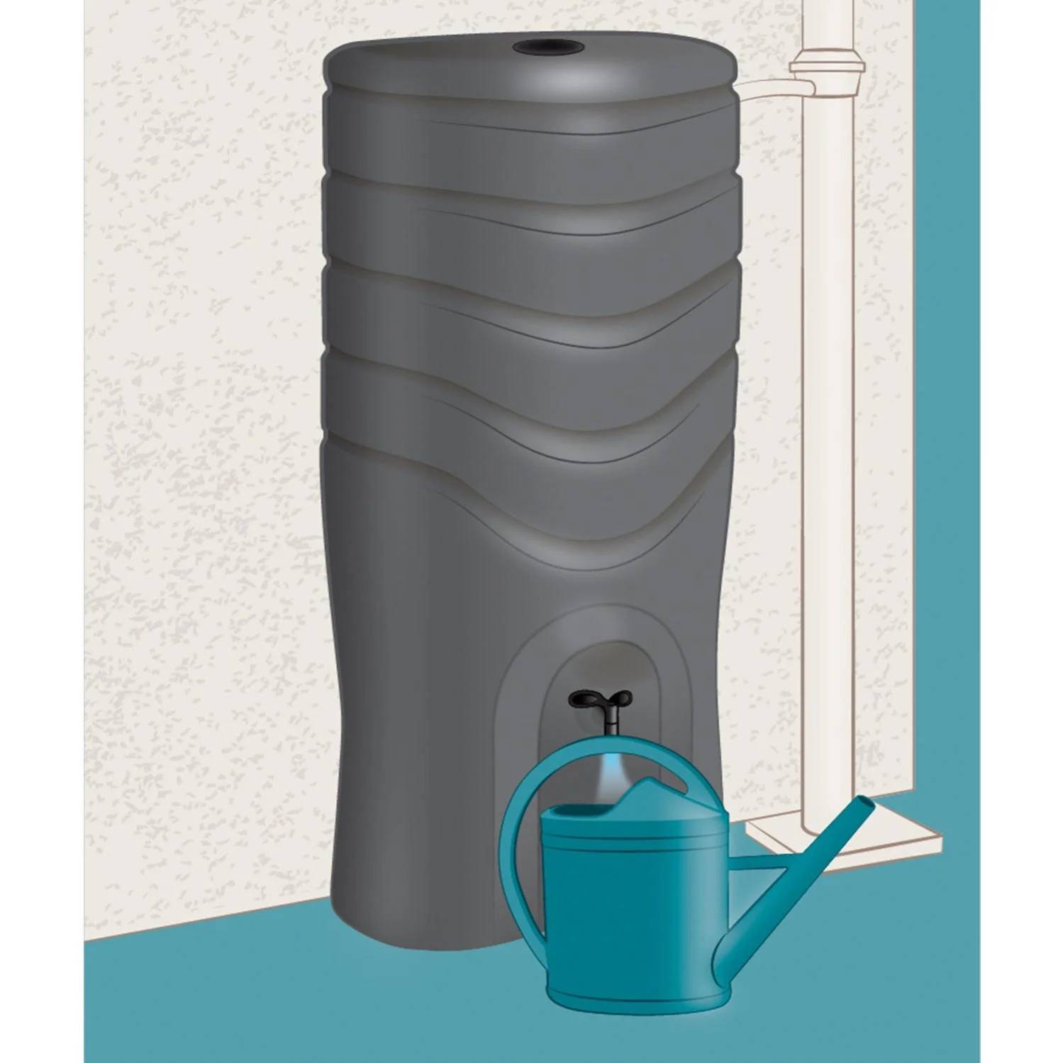 EDA Plastiques - Récupérateur d'eau de pluie aérien 550L anthracite  - EDA - Image 7