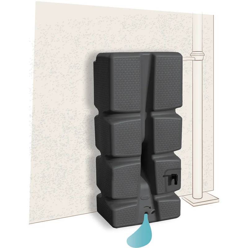 EDA Plastiques - Récupérateur d'eau de pluie 310L aérien plastique anthracite - EDA - Image 2