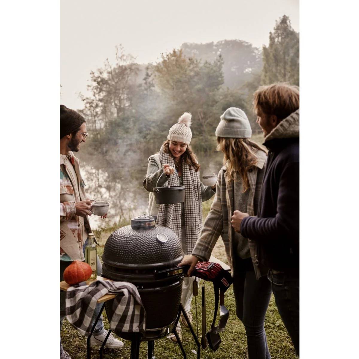 Grill guru - Kamado barbecue céramique gris 40x40 cm GRILL GURU - Image 2
