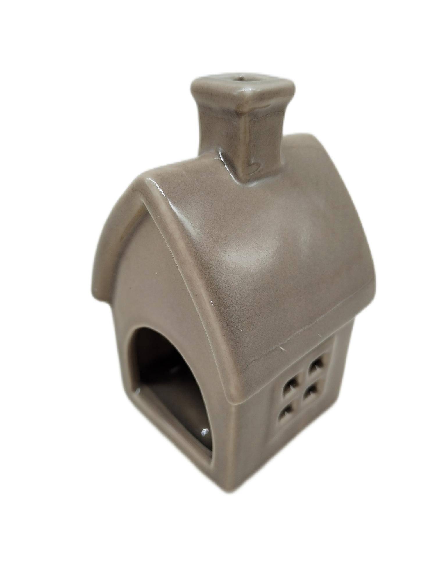 Ecloz - Photophore maison en céramique - taupe mat - H. 11 cm - ECLOZ - Image 1