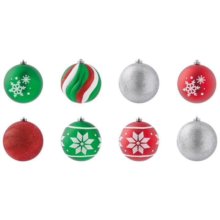 Ecloz - Tube de 8 boules de Noël - décor vert et rouge - Ø. 15 cm - ECLOZ - Image 2