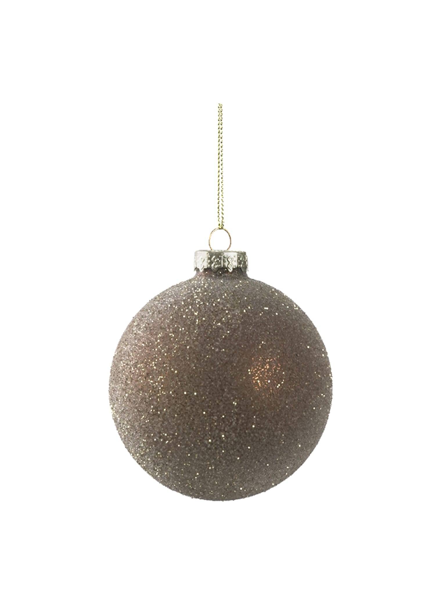 Ecloz - Boule de Noël marron à paillettes Ø 8 cm - ECLOZ - Image 1