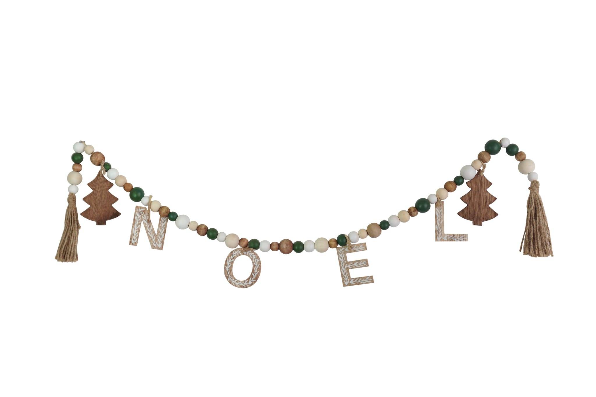 Ecloz - Guirlande déco lettres Noël en bois - vert et blanc - ECLOZ