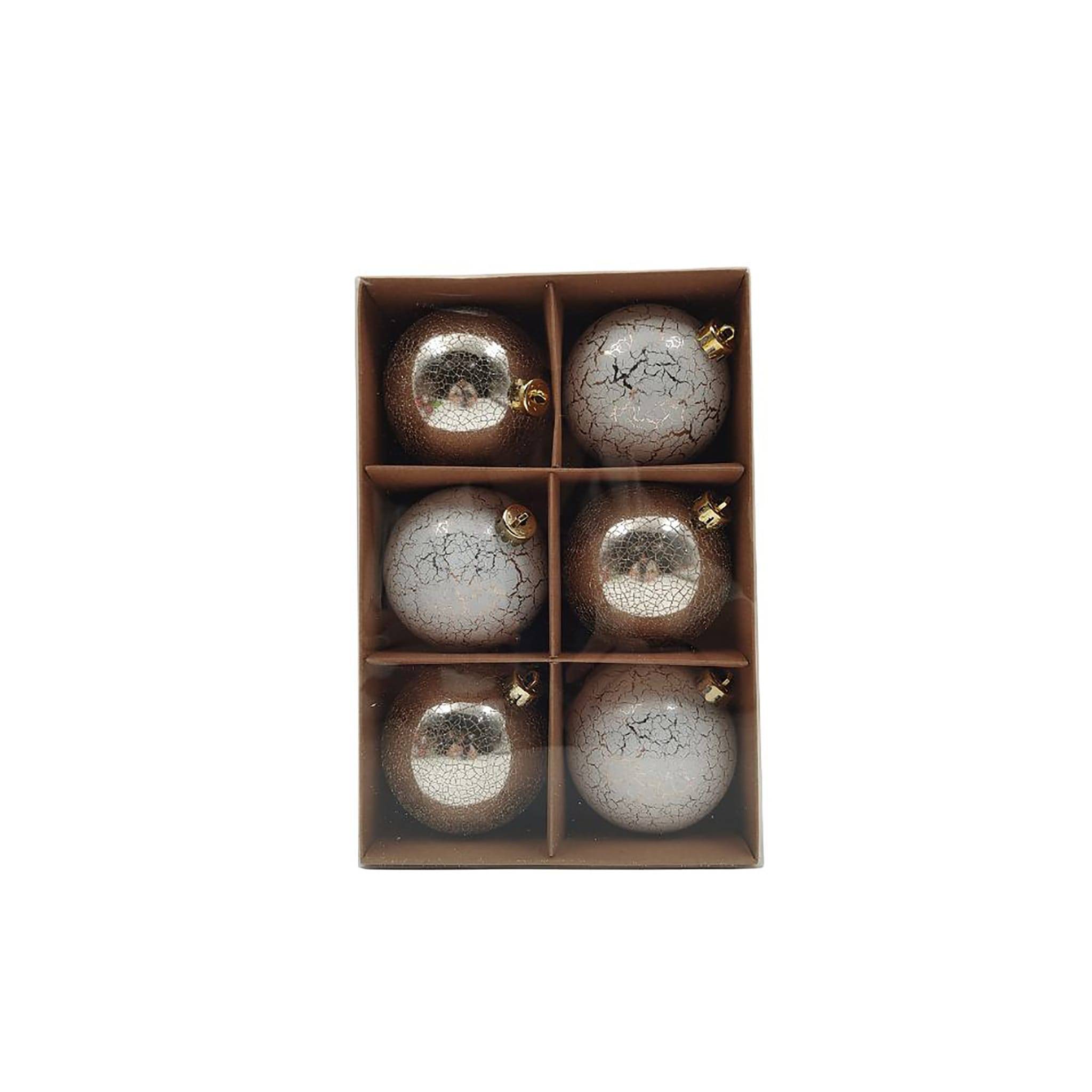 Ecloz - Lot de 6 boules de Noël - décor or et blanc - Ø. 8 cm - ECLOZ - Image 2