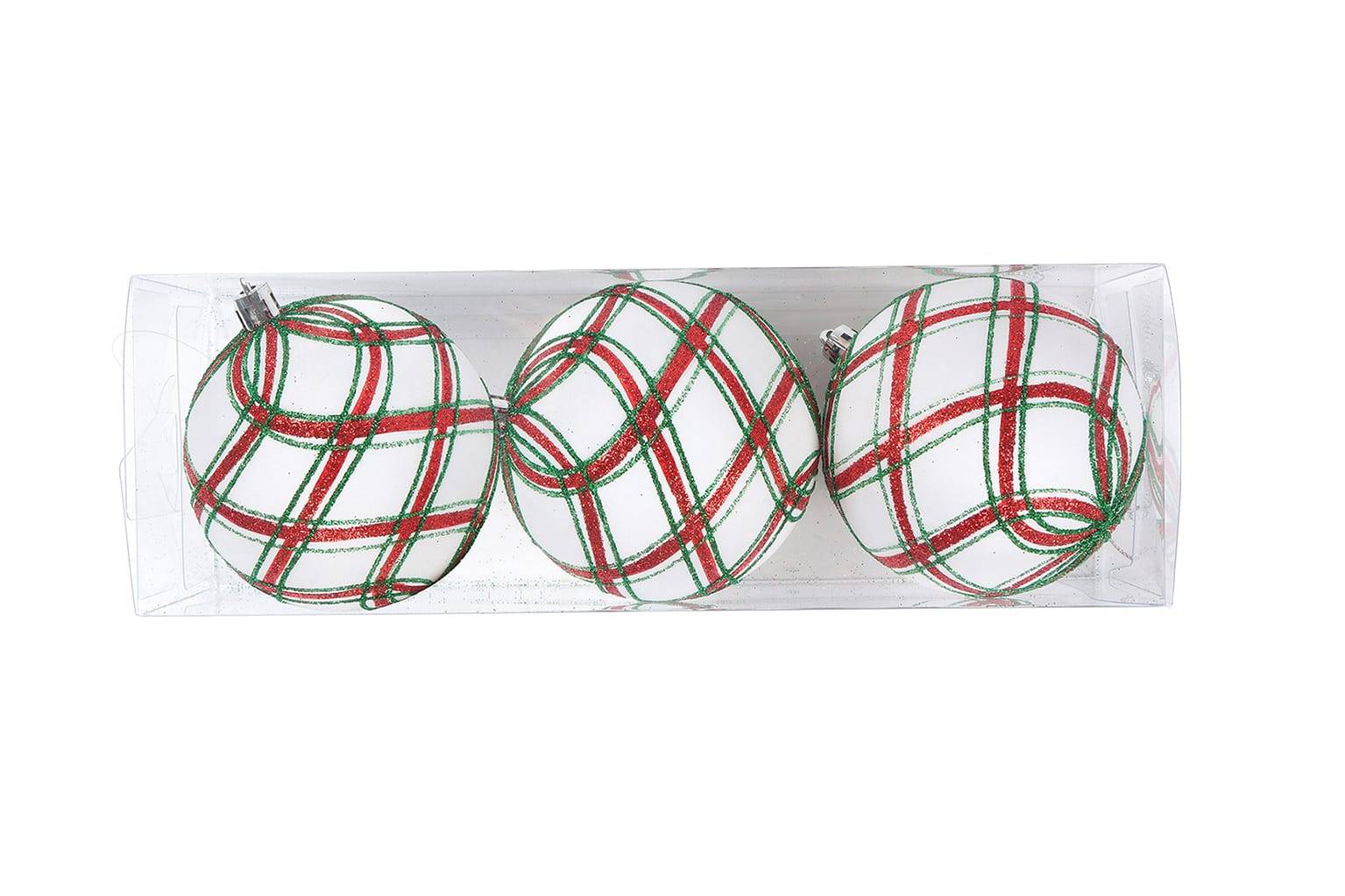 Ecloz - Lot de 3 boules de Noël - tartan - ECLOZ