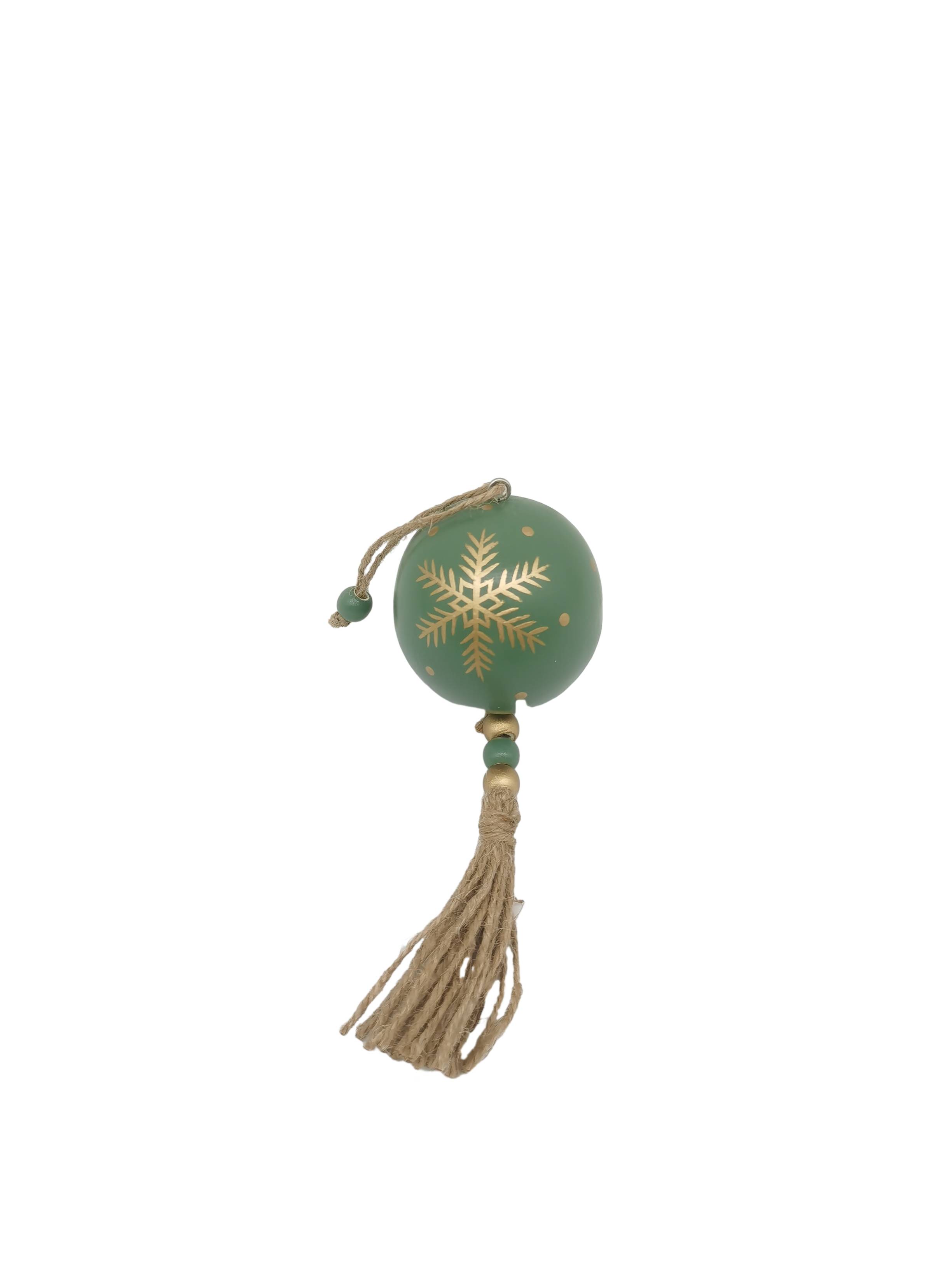 Ecloz - Boule de Noël déco en bois - vert et doré - ECLOZ