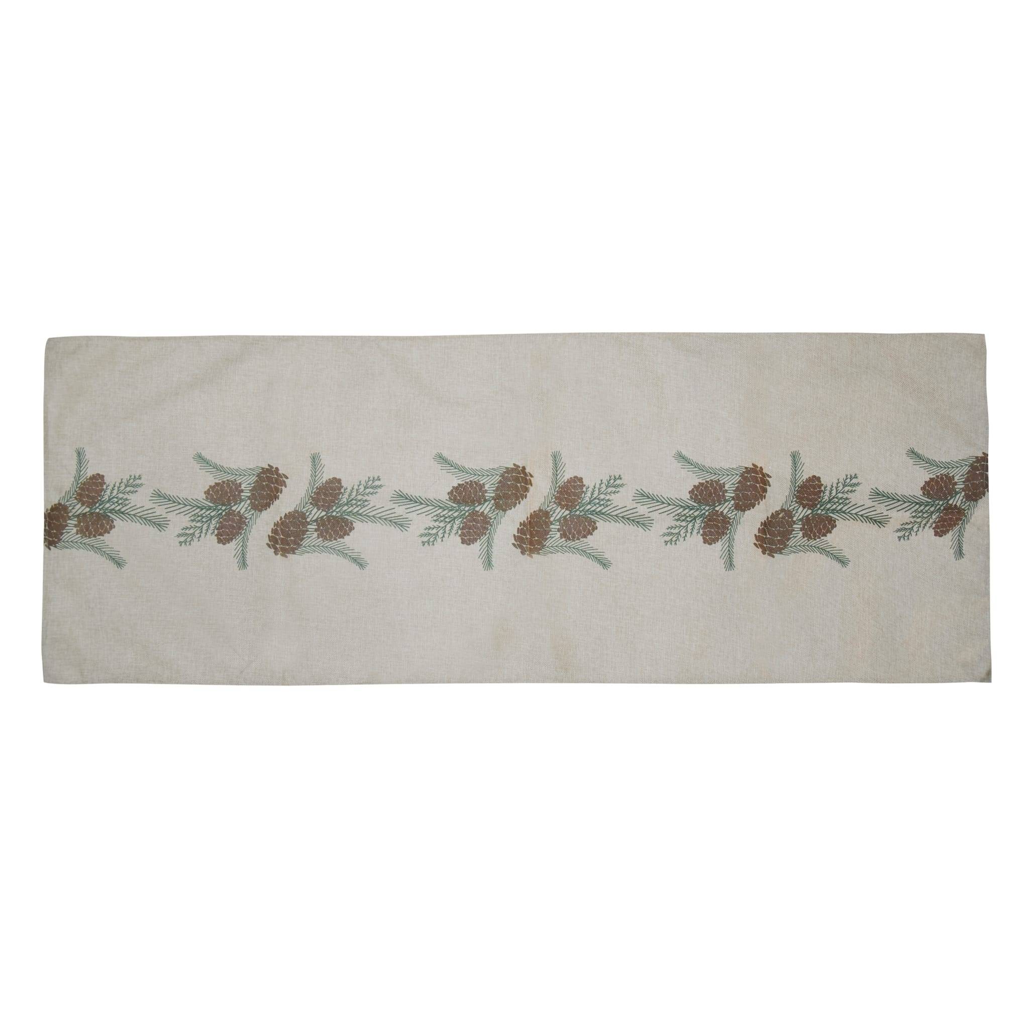 Ecloz - Chemin de table décor pommes de pin - 50 x 140 cm - ECLOZ