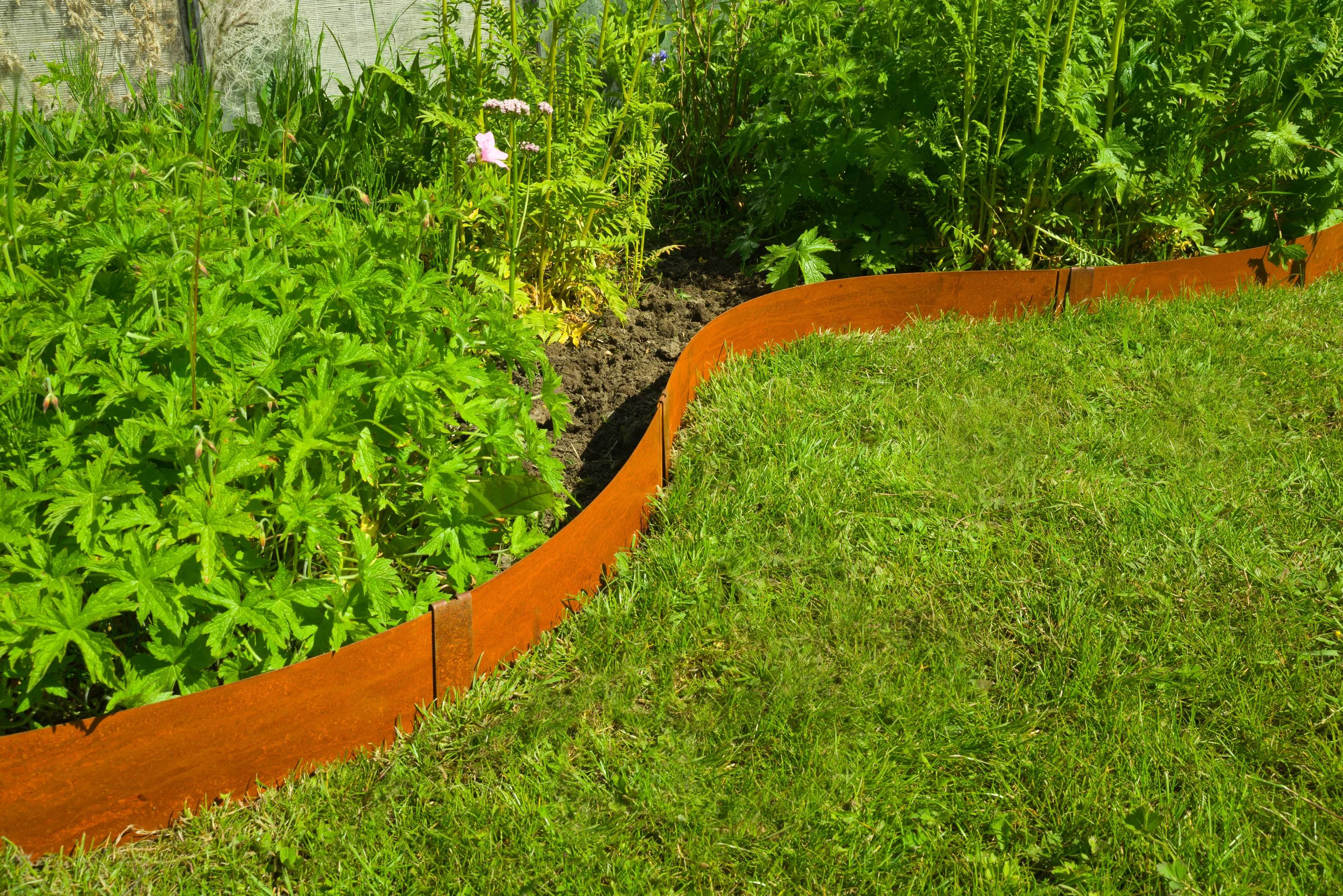 Bordure acier Corten H 10,2 cm L 264 cm 4 ancres - CORTEN - Image 1