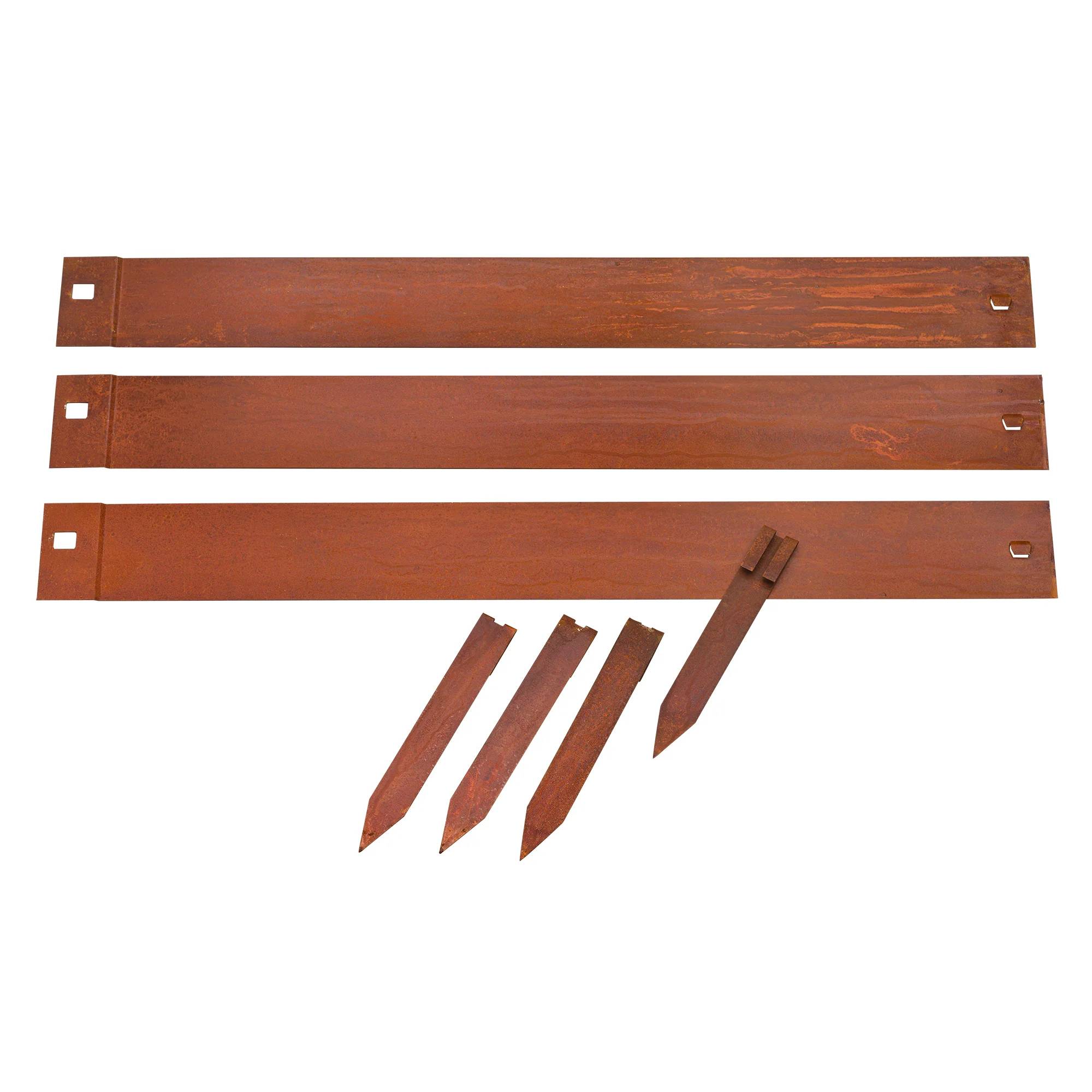 Bordure acier Corten H 10,2 cm L 264 cm 4 ancres - CORTEN - Image 4