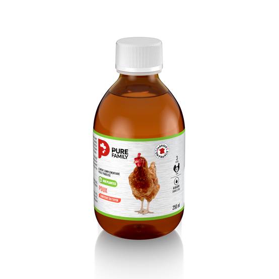 Pure Family - Complément liquide anti-poux pour poule 250 ml - Pure Family