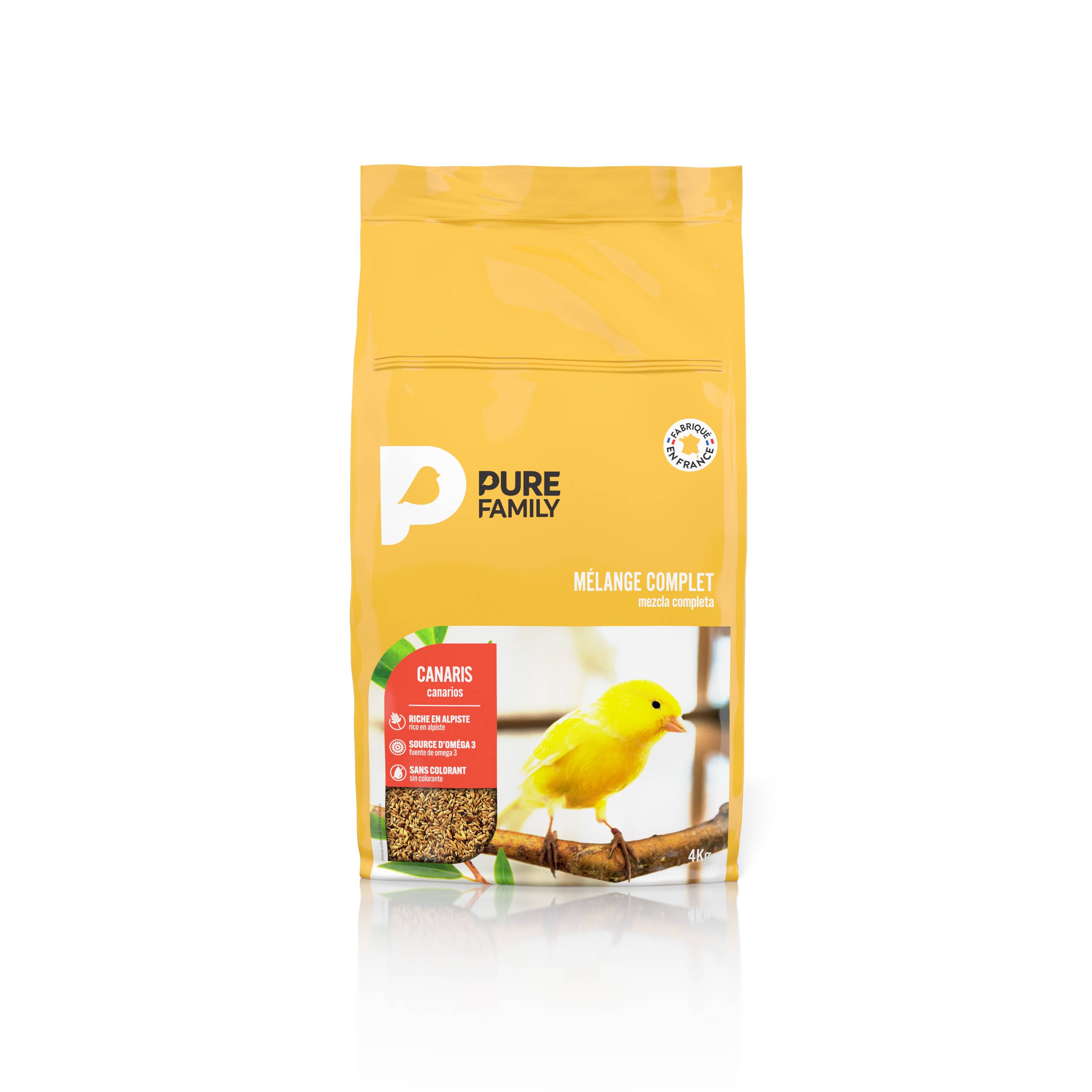 Pure Family - Mélange complet graines Canaris 4Kg - PURE FAMILY - Image 1