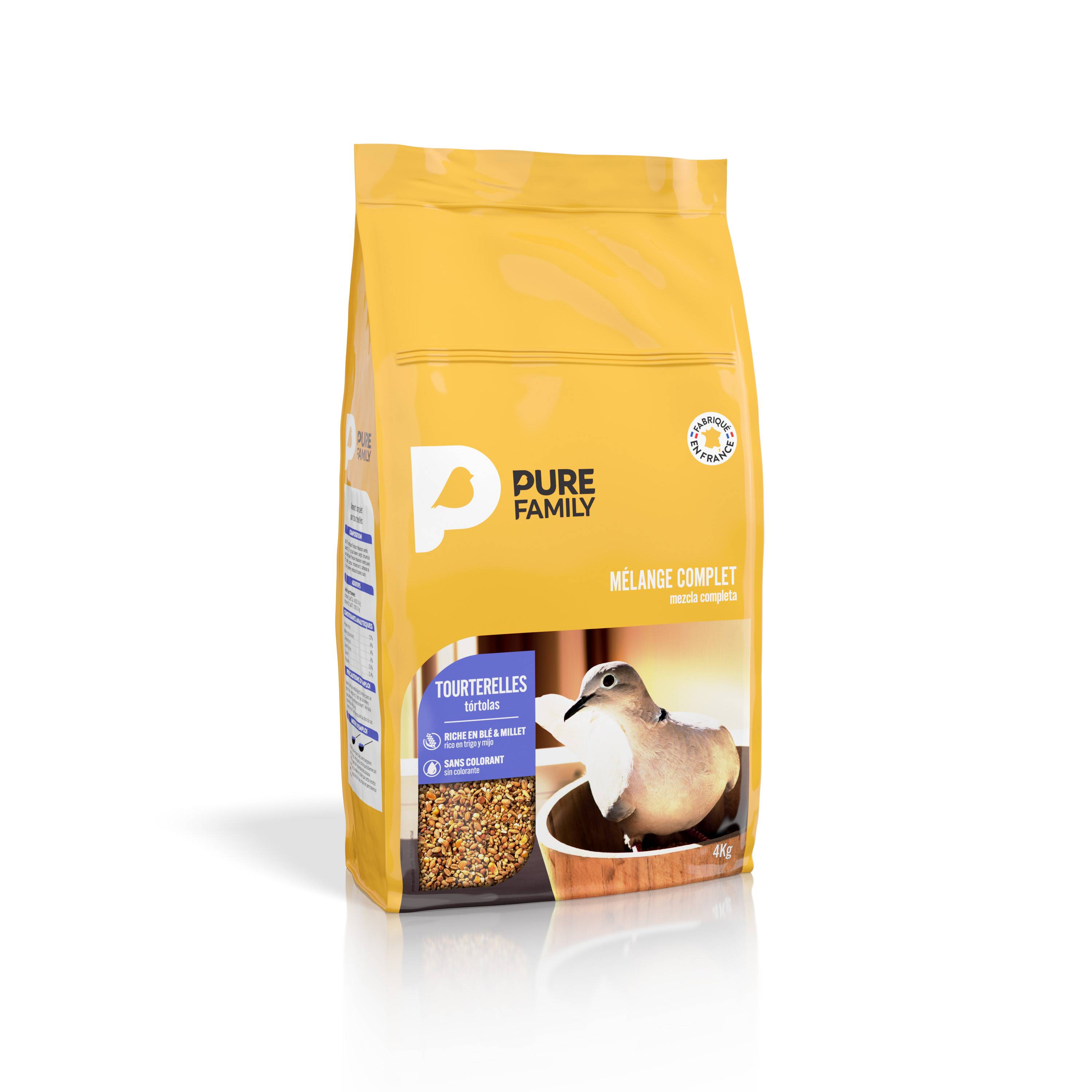 Pure Family - Mélange complet graines Tourterelles 4 Kg – PURE FAMILY - Image 1