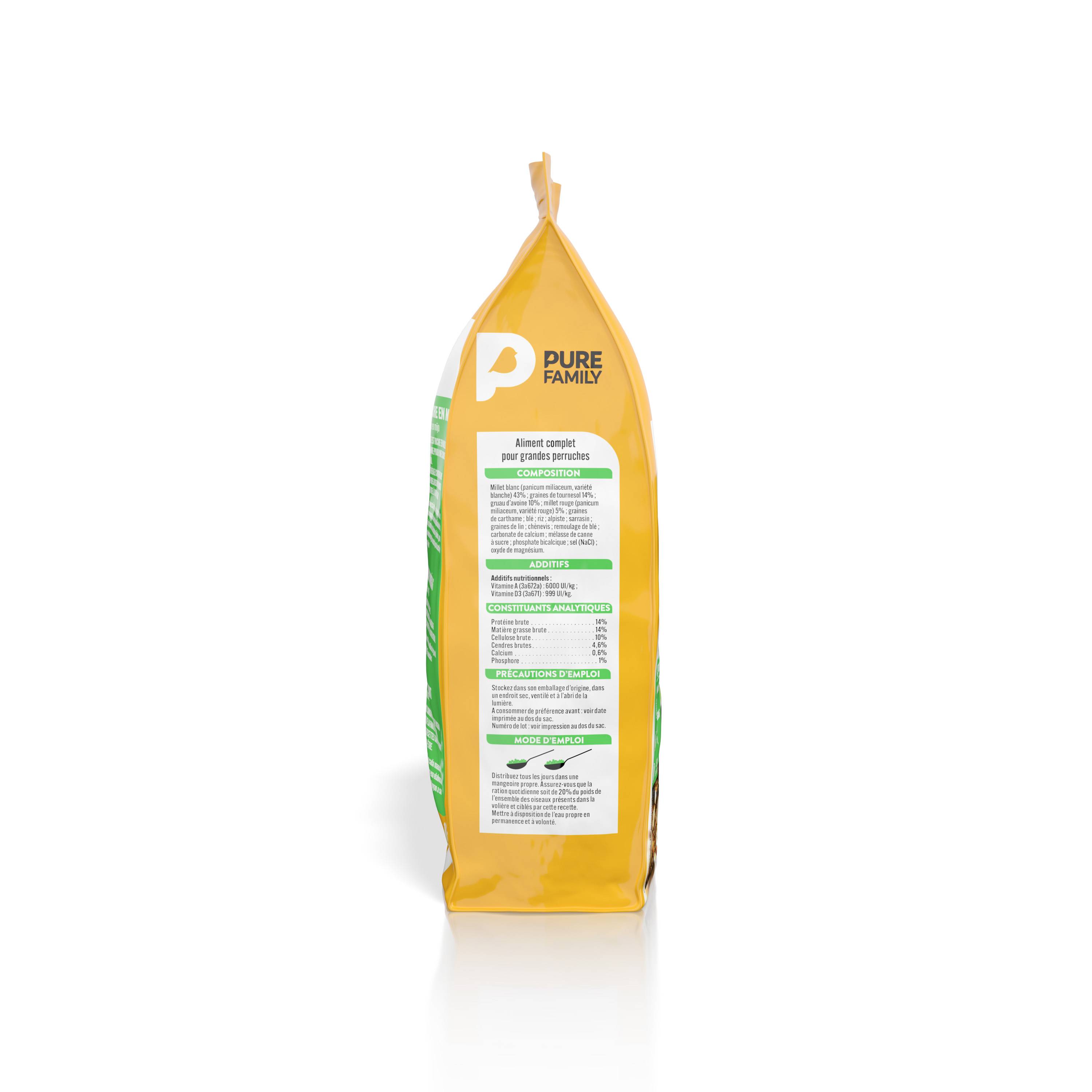 Pure Family - Pure Family - Mélange complet pour grandes perruches 1 kg - Image 2