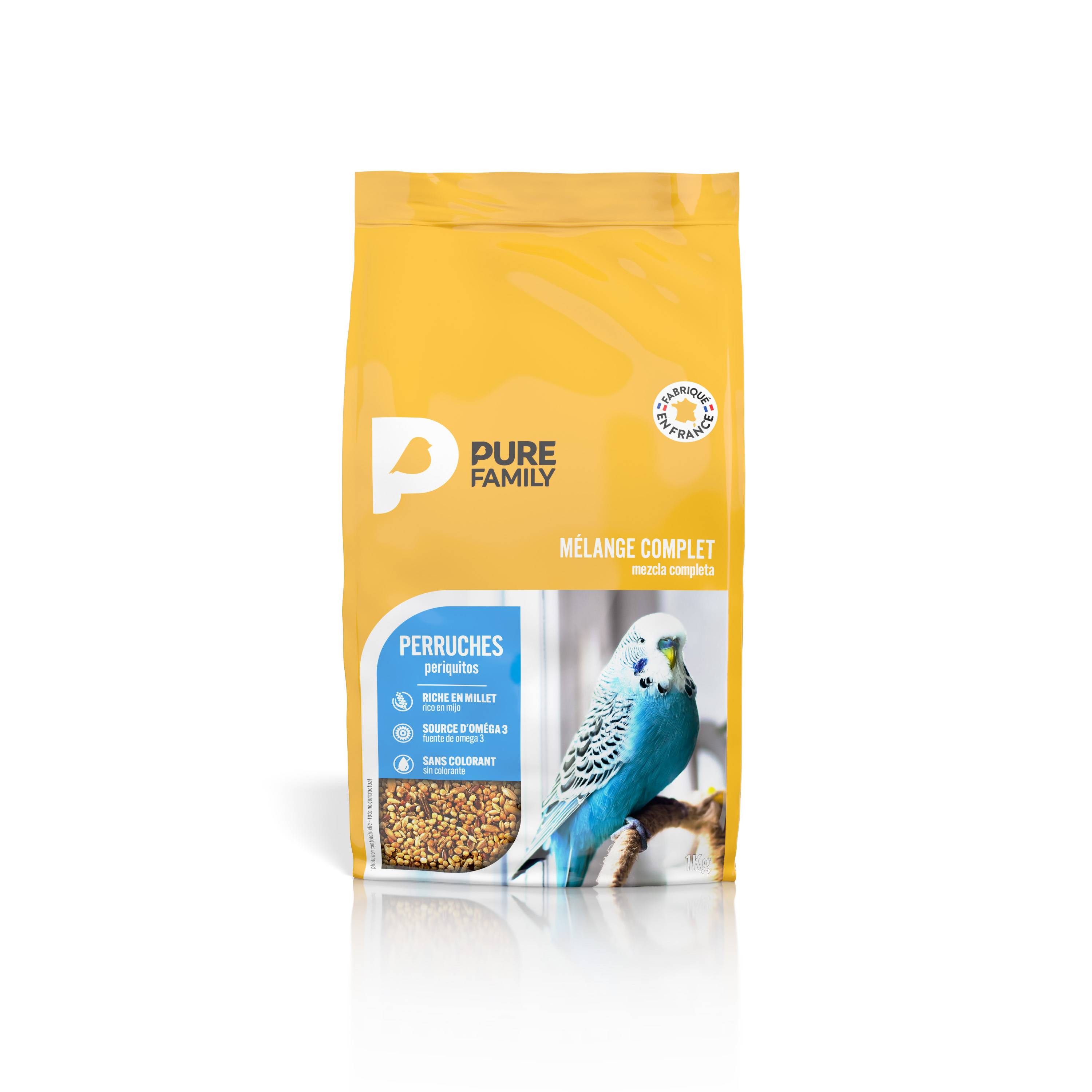 Pure Family - Pure Family - Mélange complet pour perruche 1 kg - Image 1