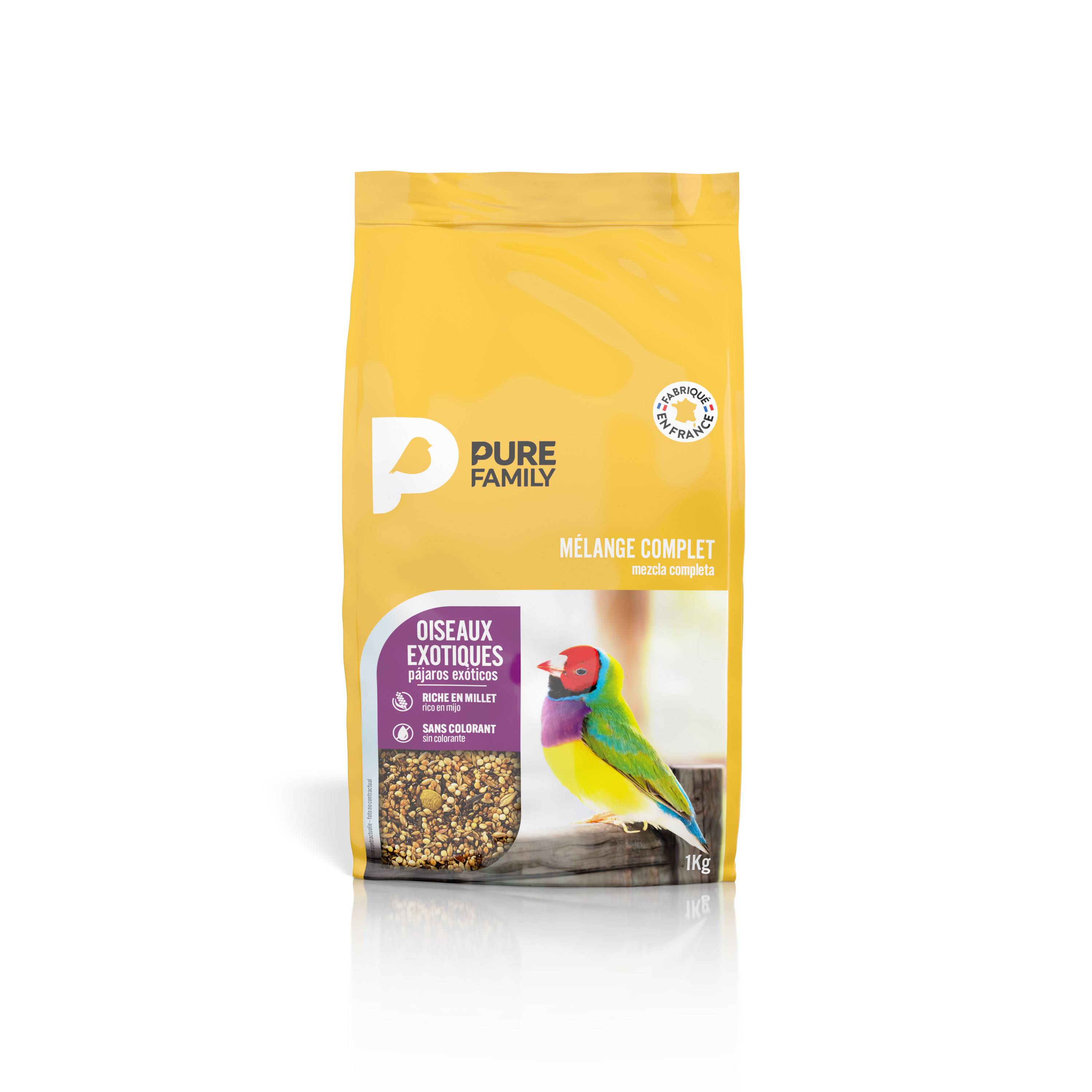 Pure Family - Pure Family - Mélange complet pour oiseaux exotiques 1 kg - Image 2