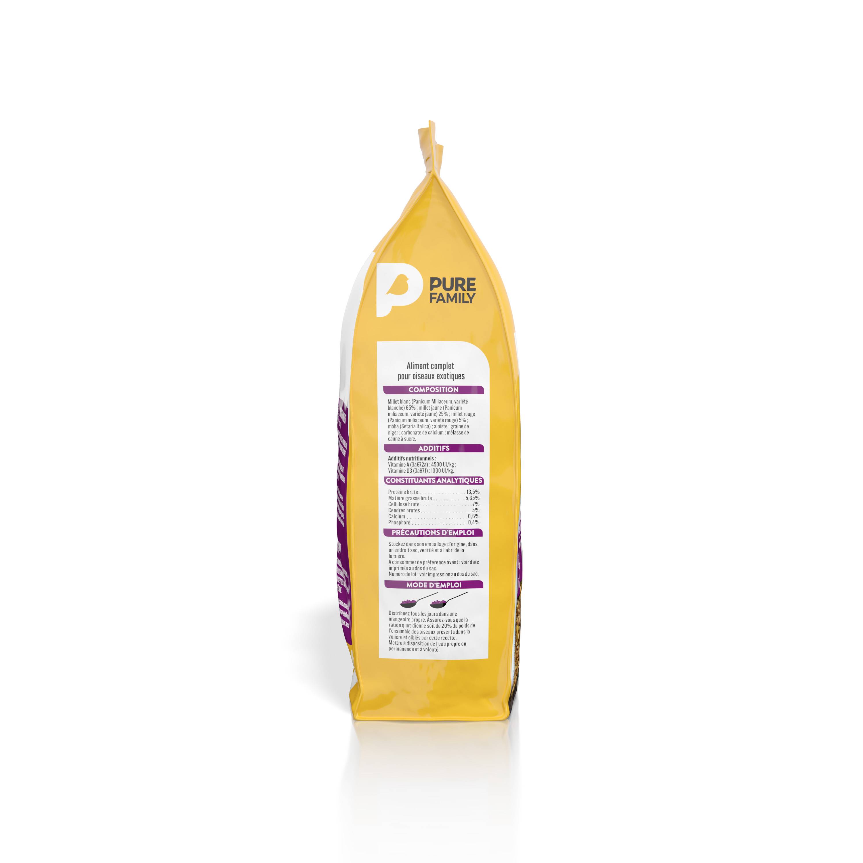 Pure Family - Pure Family - Mélange complet pour oiseaux exotiques 1 kg - Image 3