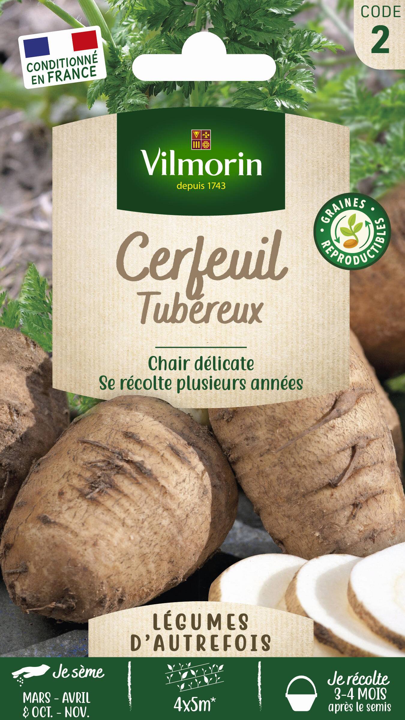 Graines de cerfeuil tubéreux Sachet - Vilmorin - Image 1