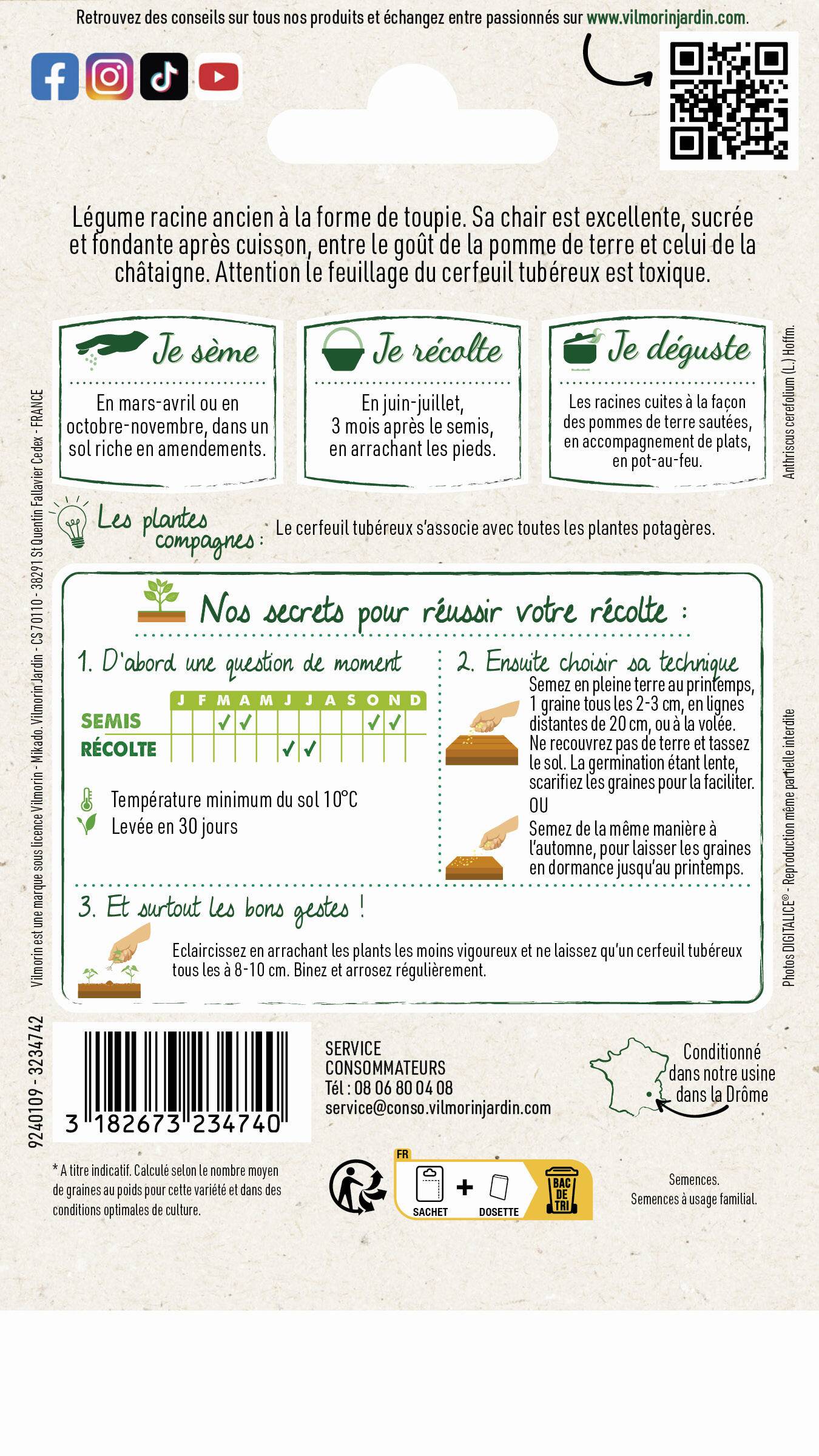 Graines de cerfeuil tubéreux Sachet - Vilmorin - Image 3
