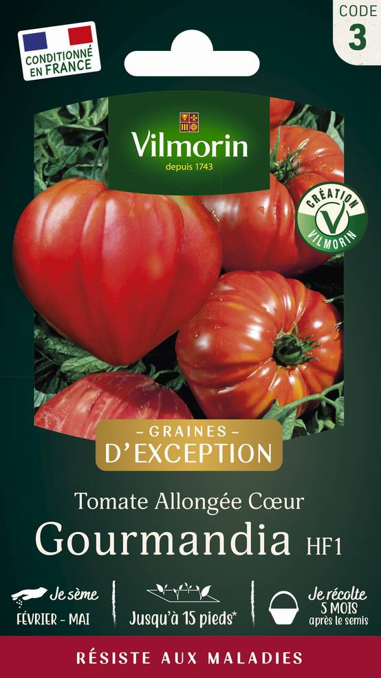 Vilmorin - Tomate Gourmandia HF1 serie 3 sachet graines 0,07 g - Vilmorin - Image 1