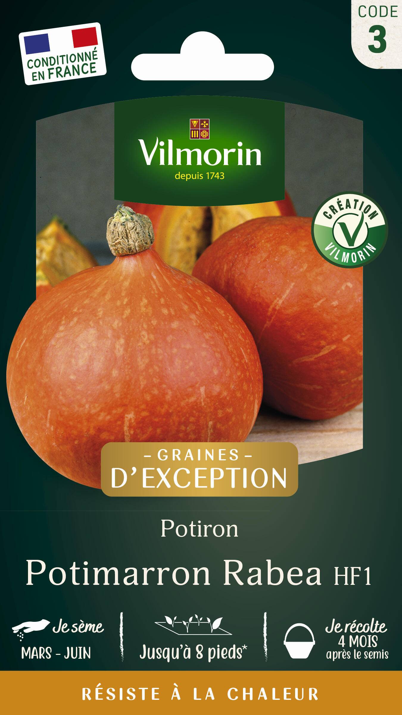 Vilmorin - Potiron Potimarron serie 3 sachet graines 2 g - Vilmorin - Image 1