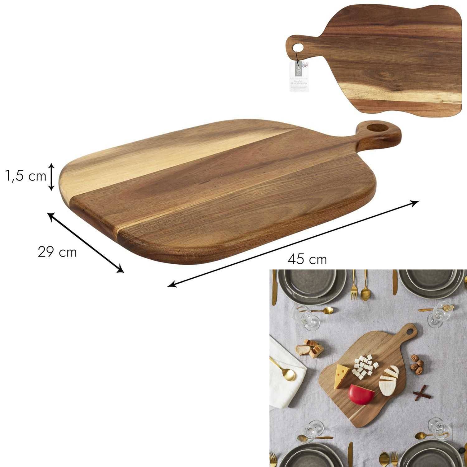 Planche de présentation Bois Acacia L. 45 cm l. 29 cm H. 2 cm – THE HOME DECO FACTORY - Image 1